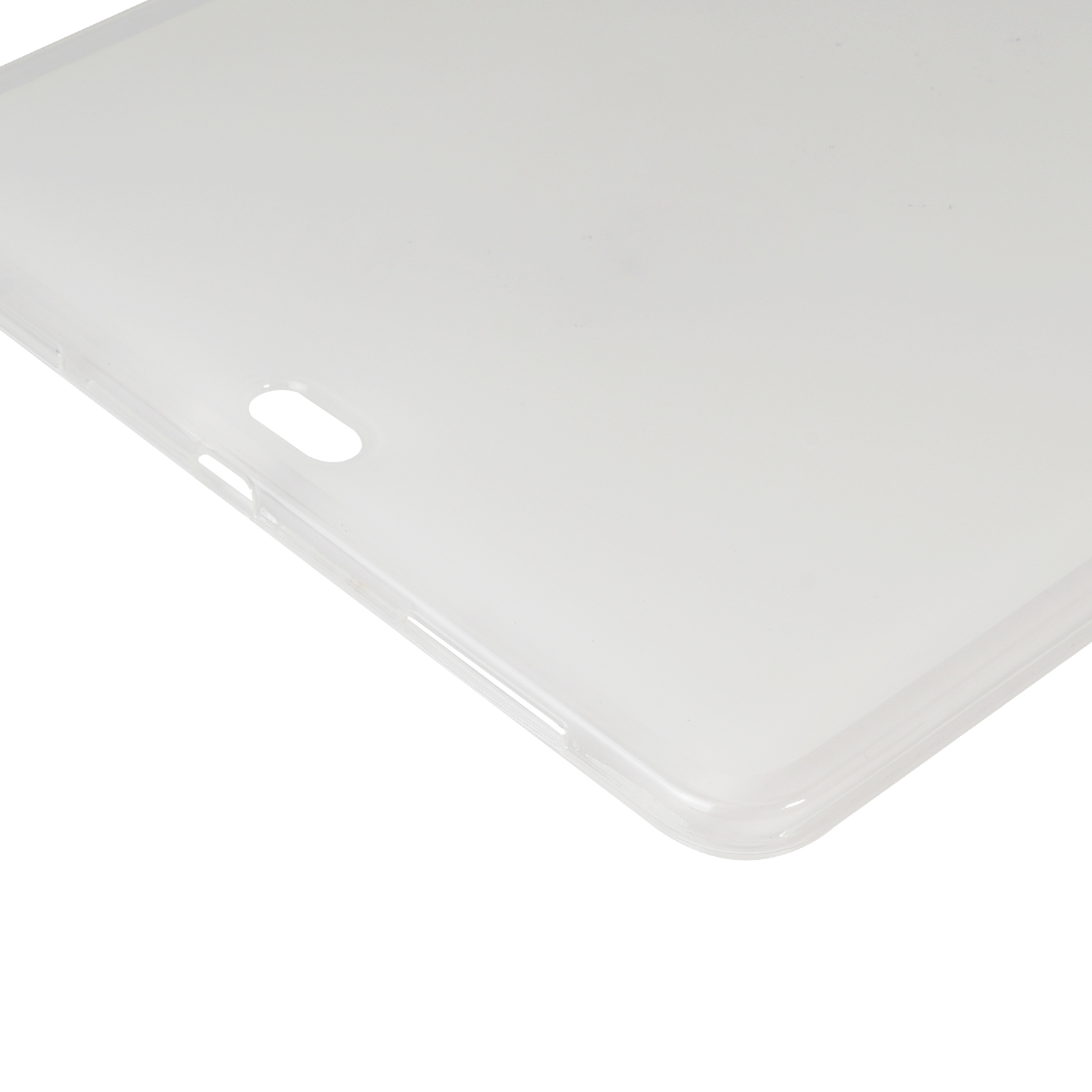 Transparente Kunststoff-Tablethülle, Rückseite und Seiten.