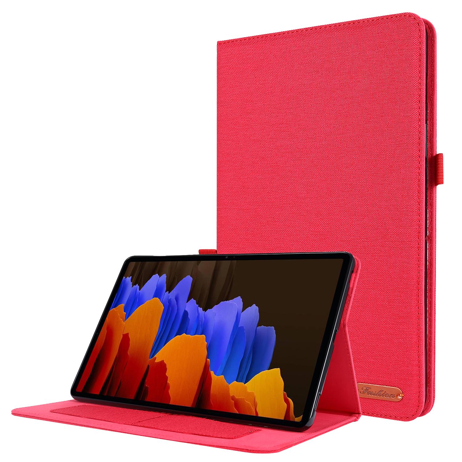 Rot Bookcover SM-T870/T875/X700 Schutzhülle LOBWERK Samsung Kunststoff, Galaxy Tab S7 Hülle für