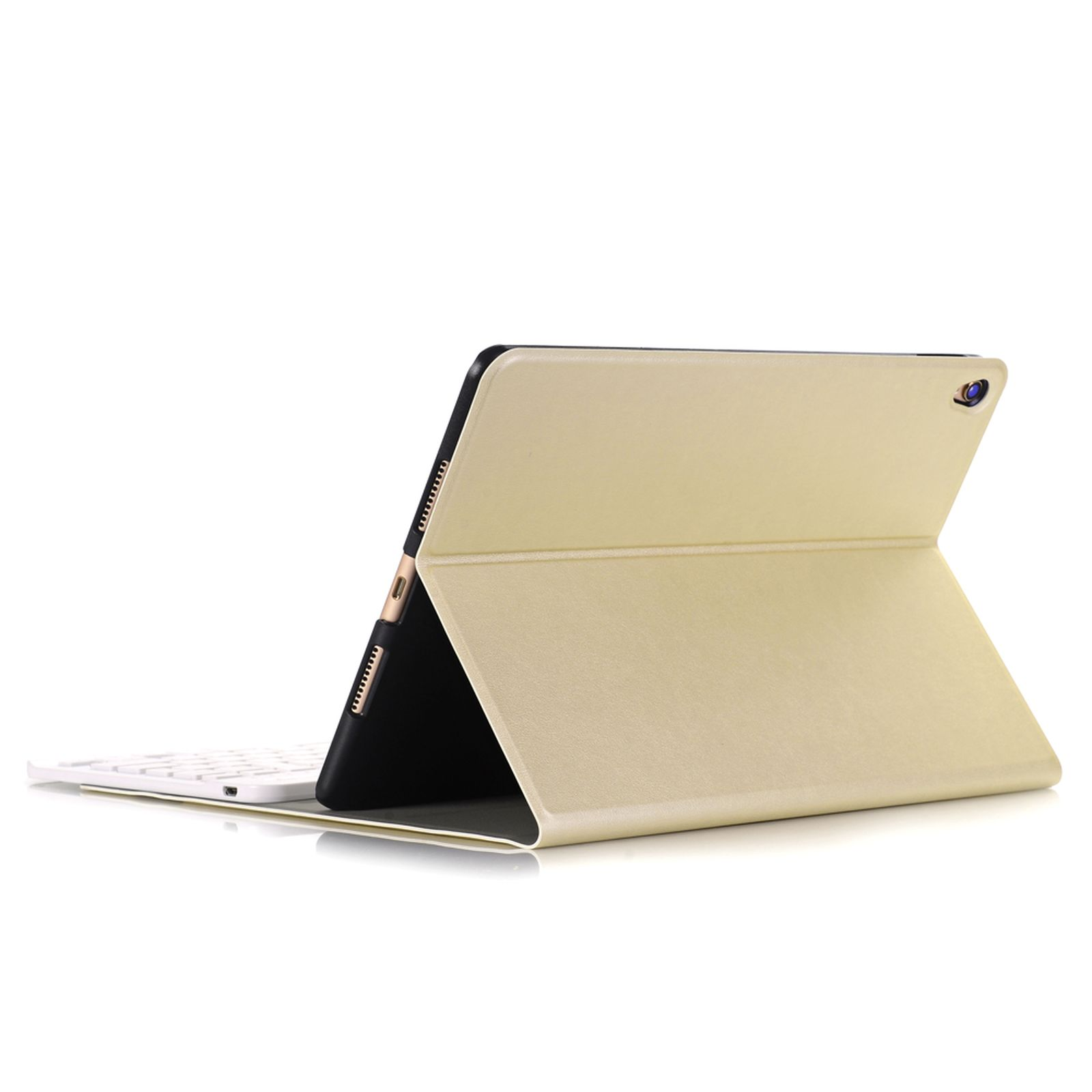 Tablet mit angebrachter Tastaturabdeckung.