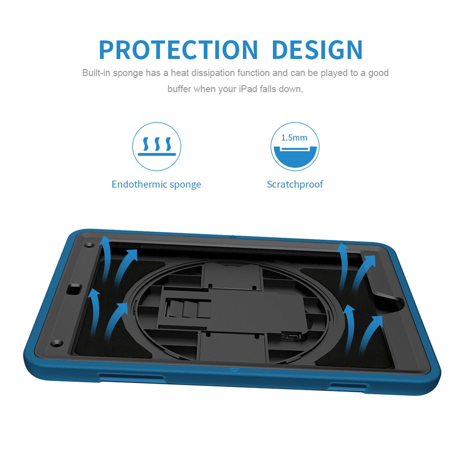 Schutzhülle Zoll 10.2 für Generation) Blau Apple Case Kunststoff, Bookcover 4in1 (7th LOBWERK iPad 2019/2020/2021