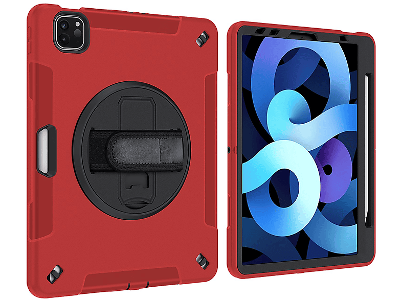 LOBWERK 4in1 Schutzhülle Case Bookcover für Apple Ipad Pro 11 2018 2020 11 Zoll Kunststoff, Rot