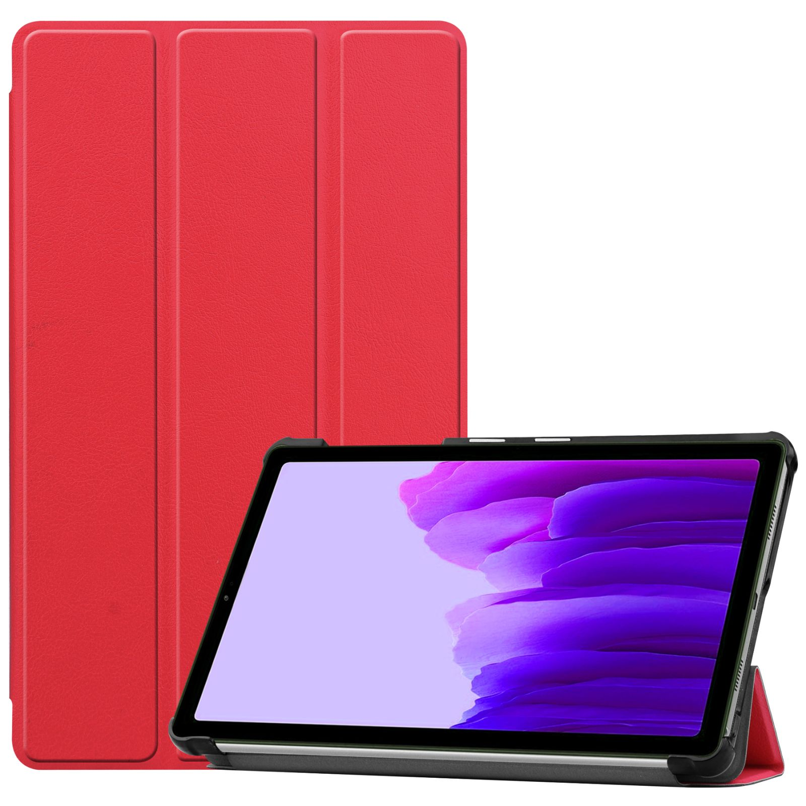 Hülle SM-T220 Galaxy 8.7 Samsung LOBWERK Zoll Schutzhülle Rot Bookcover für SM-T225 Lite A7 Kunstleder,
