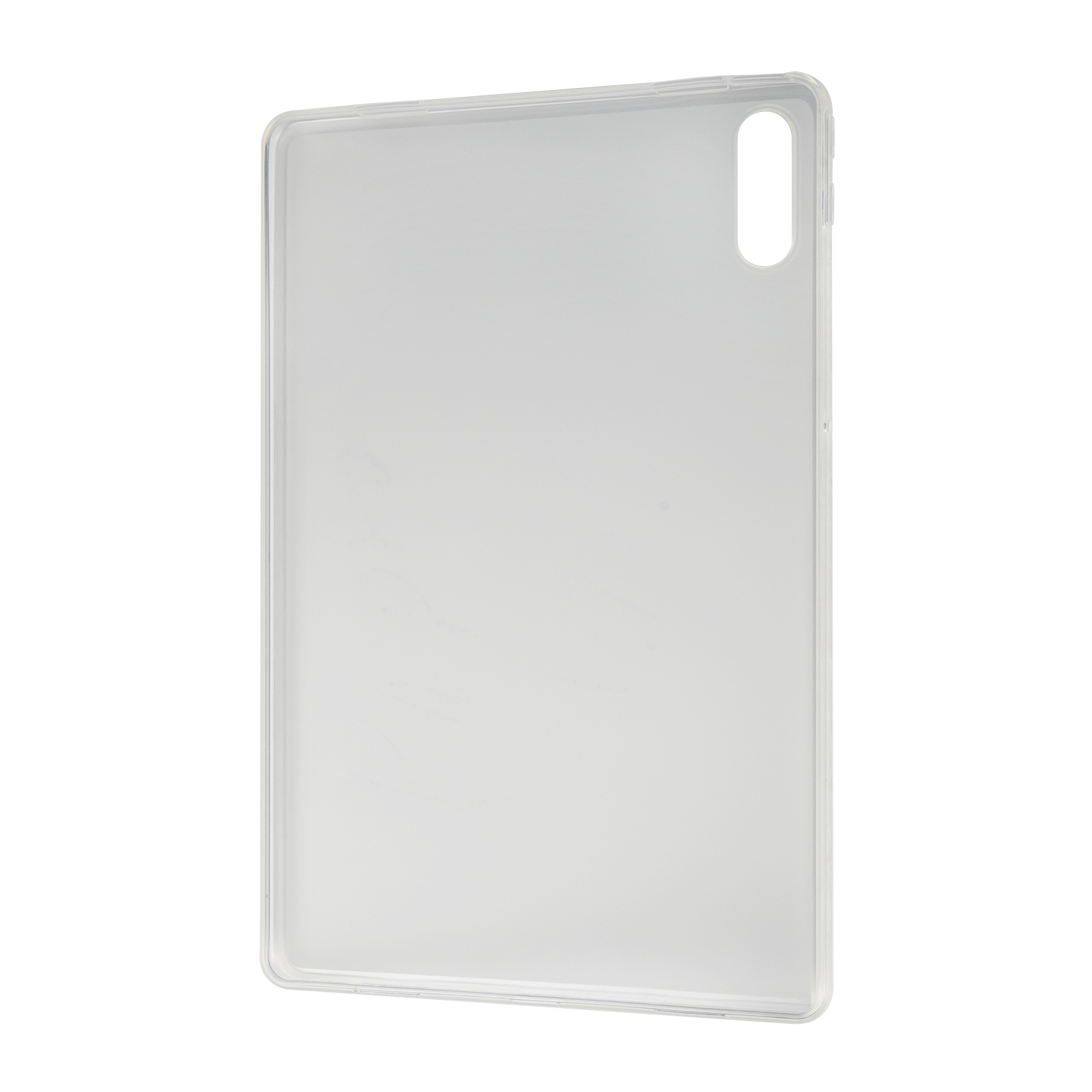 Transparente Tablethülle, Rückseite mit Kameraausschnitt.