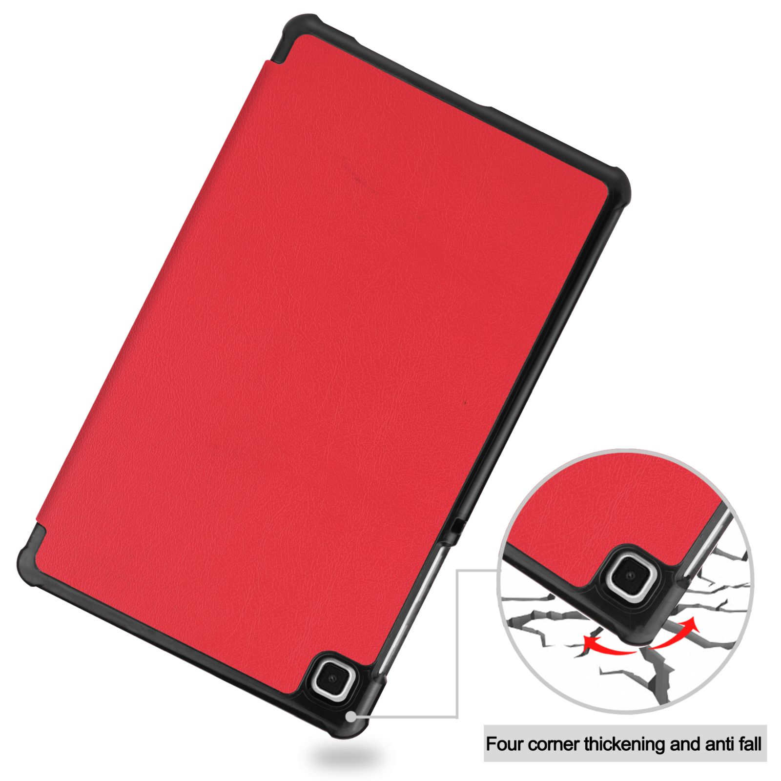 LOBWERK Hülle Schutzhülle Bookcover SM-T225 Rot A7 Kunstleder, Samsung Zoll SM-T220 8.7 Lite Galaxy für