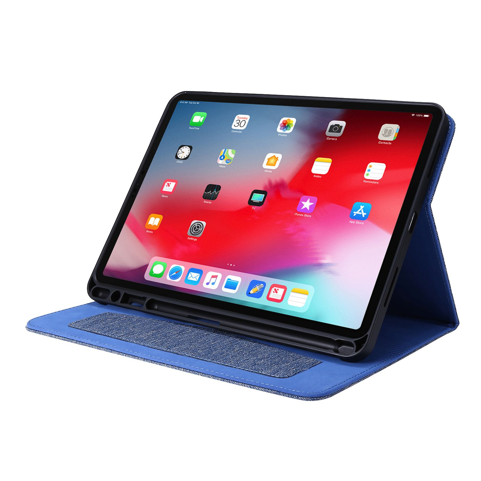 Pro Kunststoff, LOBWERK Schutzhülle für 11 iPad 2020/2021/2022 Bookcover 11 Zoll Blau Apple Hülle