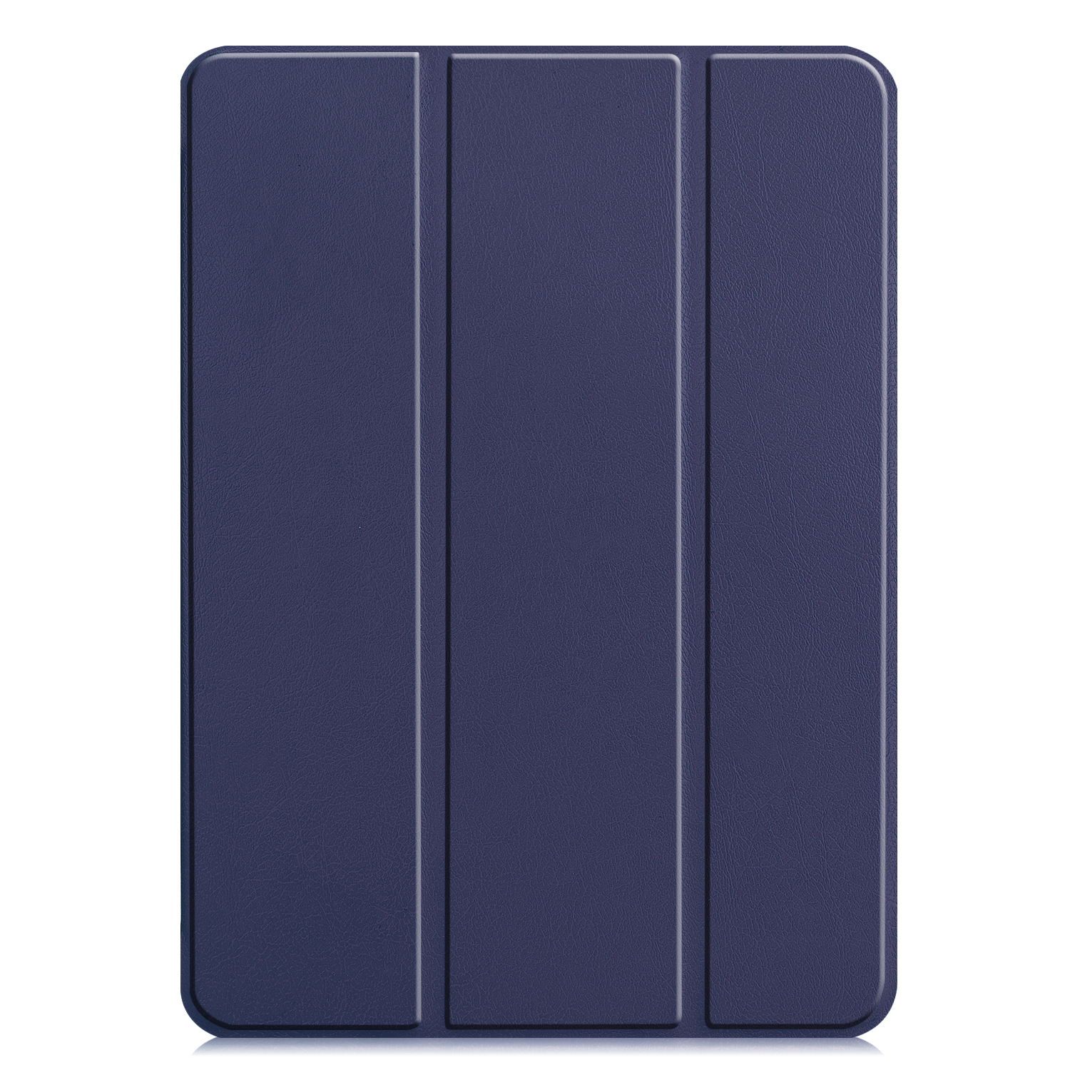 Dunkelblaue Tablethülle, gefaltet, zeigt eine schlichte Oberfläche.
