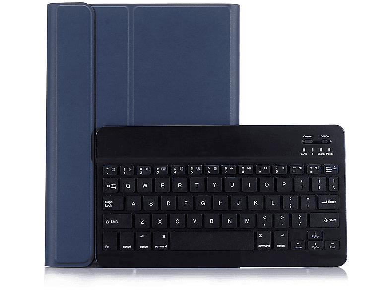 LOBWERK 2in1 Set (Bluetooth Tastatur + Cover) Schutzhülle Bookcover für Samsung Galaxy Tab S Tab S6 SM-T860 SM-T865 10.5 Zoll Kunststoff, Blau