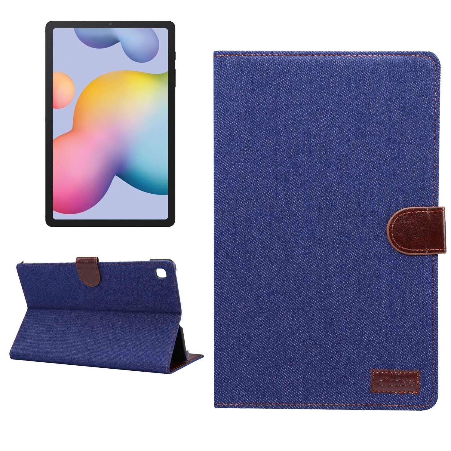 Tab SM-P610 Blau Bookcover Lite Hülle P615 LOBWERK Schutzhülle Zoll Kunststoff, S6 für 10.4 Samsung Galaxy