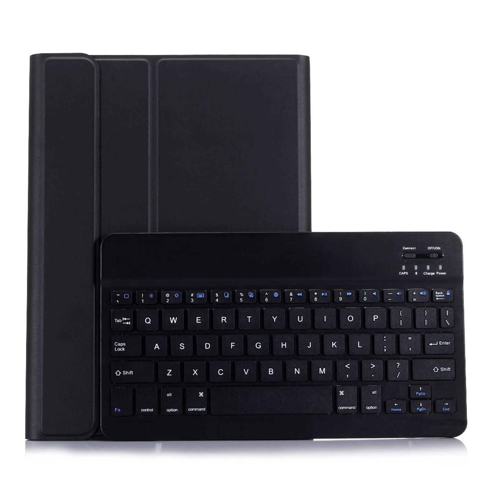 LOBWERK 2in1 Set (Bluetooth Tastatur Bookcover Schutzhülle Samsung + Kunststoff, Cover) für Schwarz S7 SM-T870/T875/X700 Tab