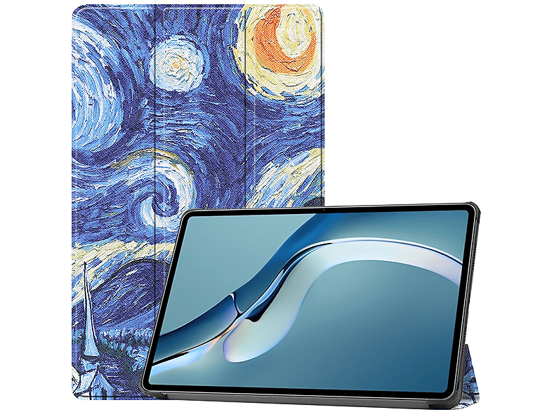 Kunstleder, 12.6 MatePad Bookcover Mehrfarbig für Hülle Pro Huawei LOBWERK Schutzhülle 2021