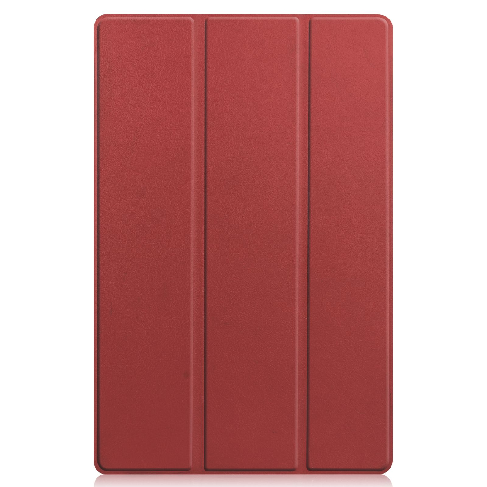 Rote Tablet-Hülle, geschlossen, mit strukturierter Oberfläche.