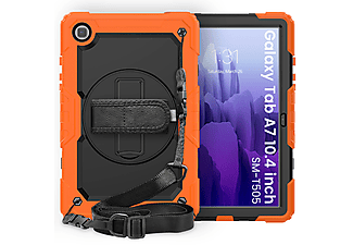 LOBWERK 4in1 Schutzhülle Case Bookcover für Samsung Galaxy Tab Samsung Galaxy Tab A7 SM-T500 T505 10.4 Zoll Kunststoff, Orange