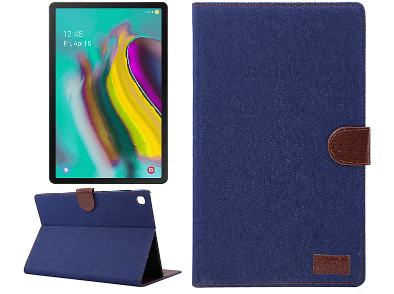 LOBWERK Hülle Schutzhülle Bookcover für Samsung Galaxy Tab A7 T500 T505 10.4 Zoll Kunststoff, Blau