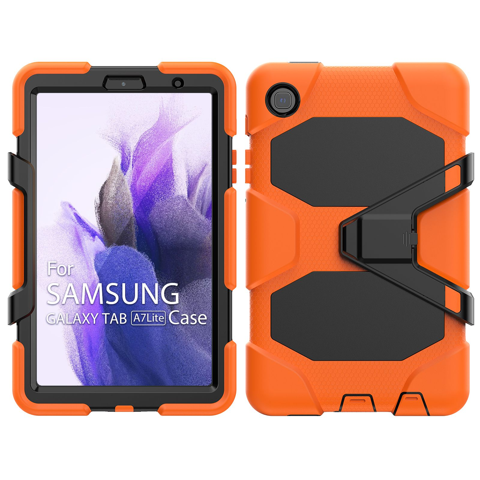 8,7 Hülle SM-T220 Schutzhülle für 2021 Orange Zoll Bookcover Tab Kunststoff, A7 Lite SM-T225 Samsung LOBWERK