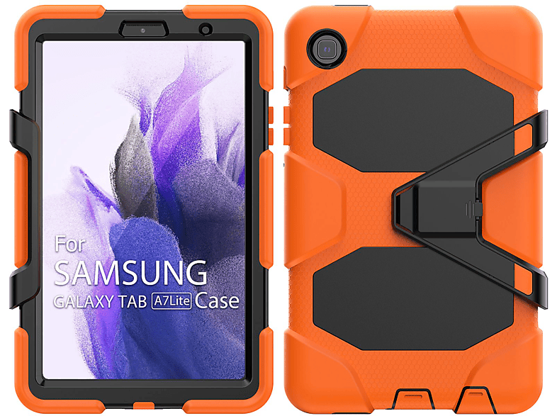 Bookcover SM-T220 Samsung für Lite A7 Kunststoff, Schutzhülle SM-T225 Hülle Zoll LOBWERK Orange Tab 8,7 2021