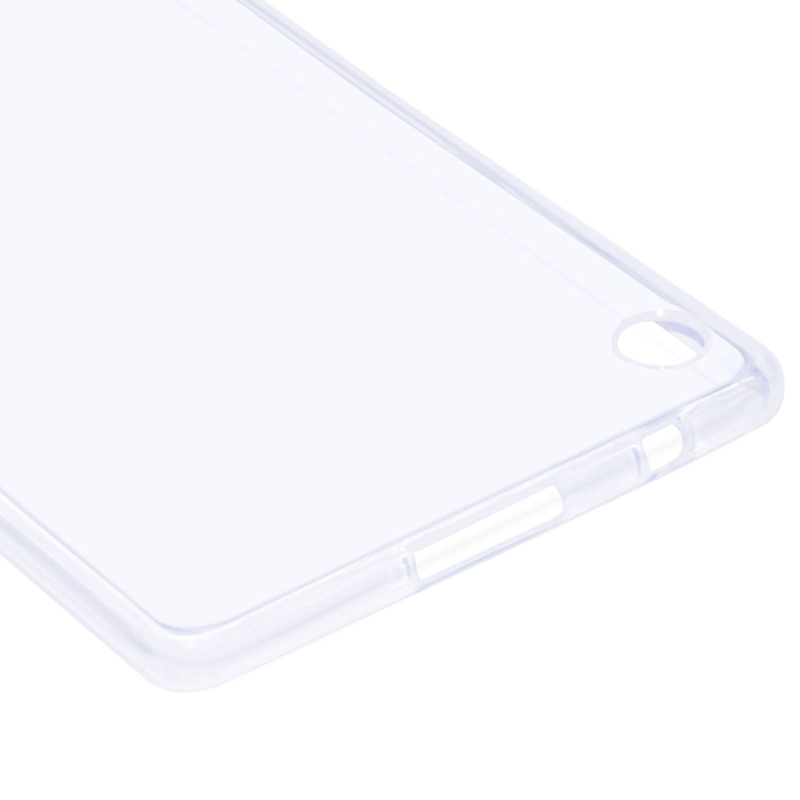 Transparente Tablethülle. Transparentes, einfaches Design. Zeigt die Umrisse des Tablets.
