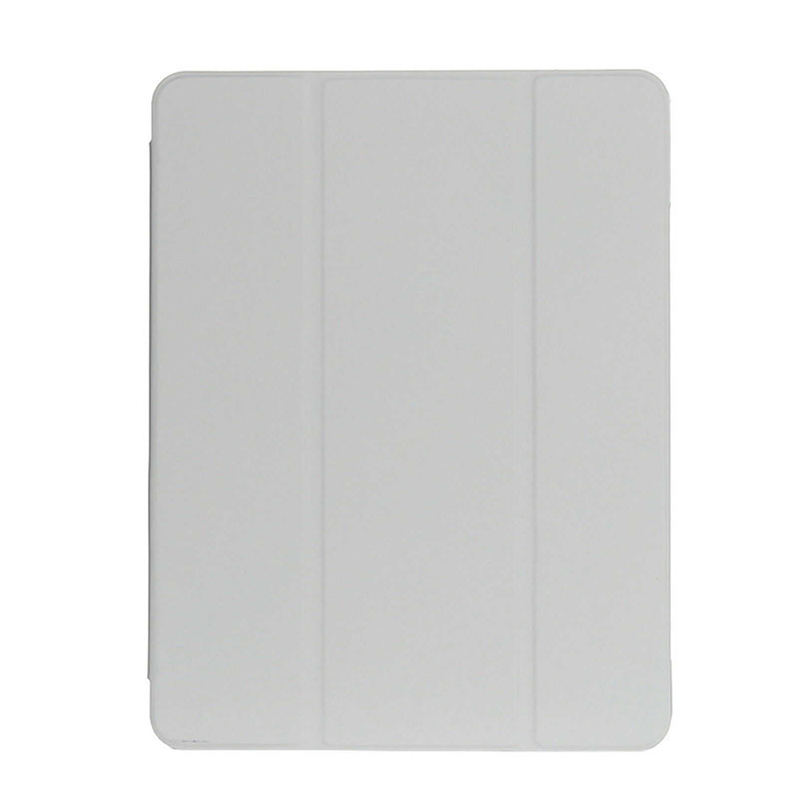 Weiße Tablet-Hülle, geschlossen. Die Abdeckung ist schlicht und weiß.