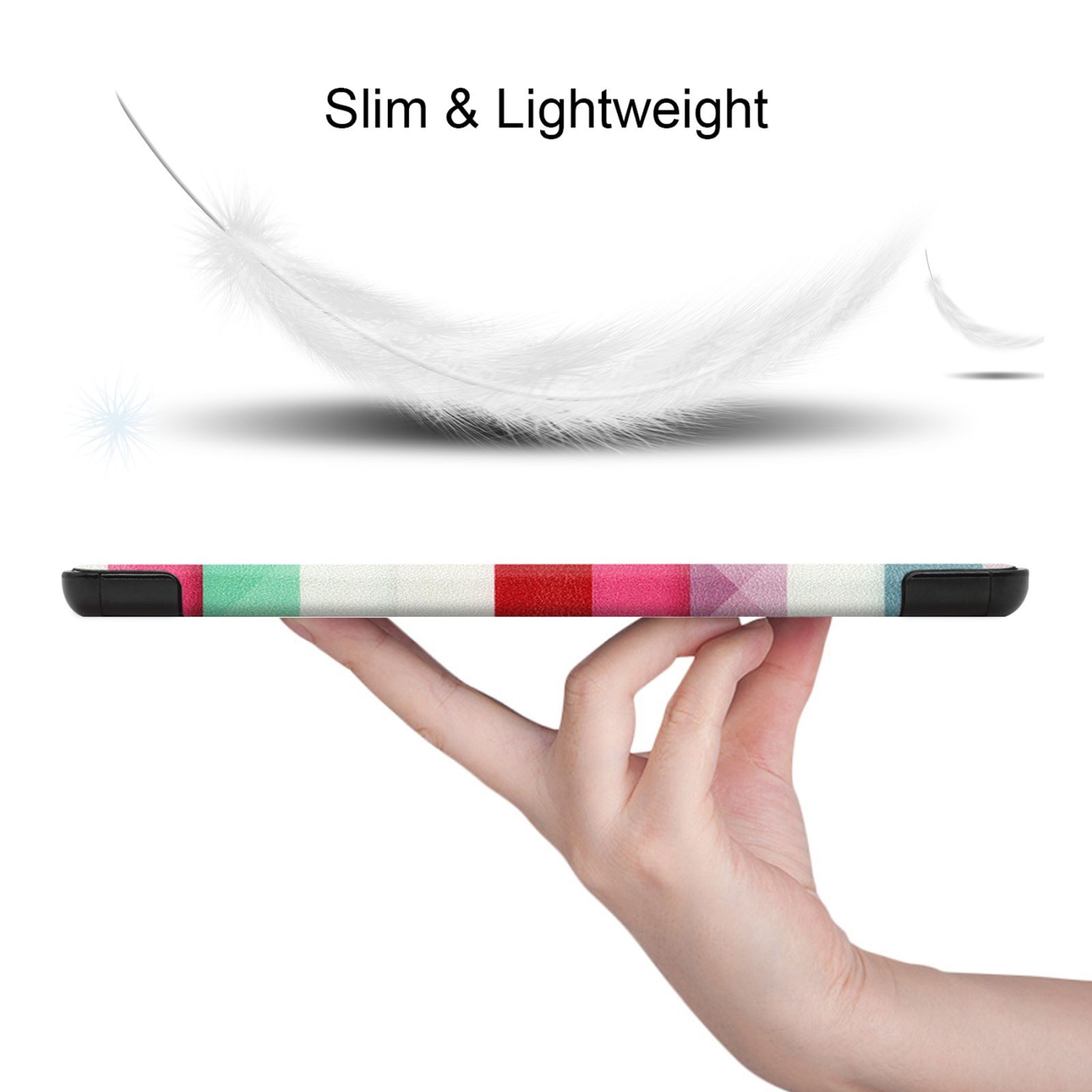 LOBWERK Hülle Schutzhülle Bookcover SM-T220 SM-T225 Mehrfarbig 8.7 Galaxy Lite für A7 Zoll Samsung Kunstleder