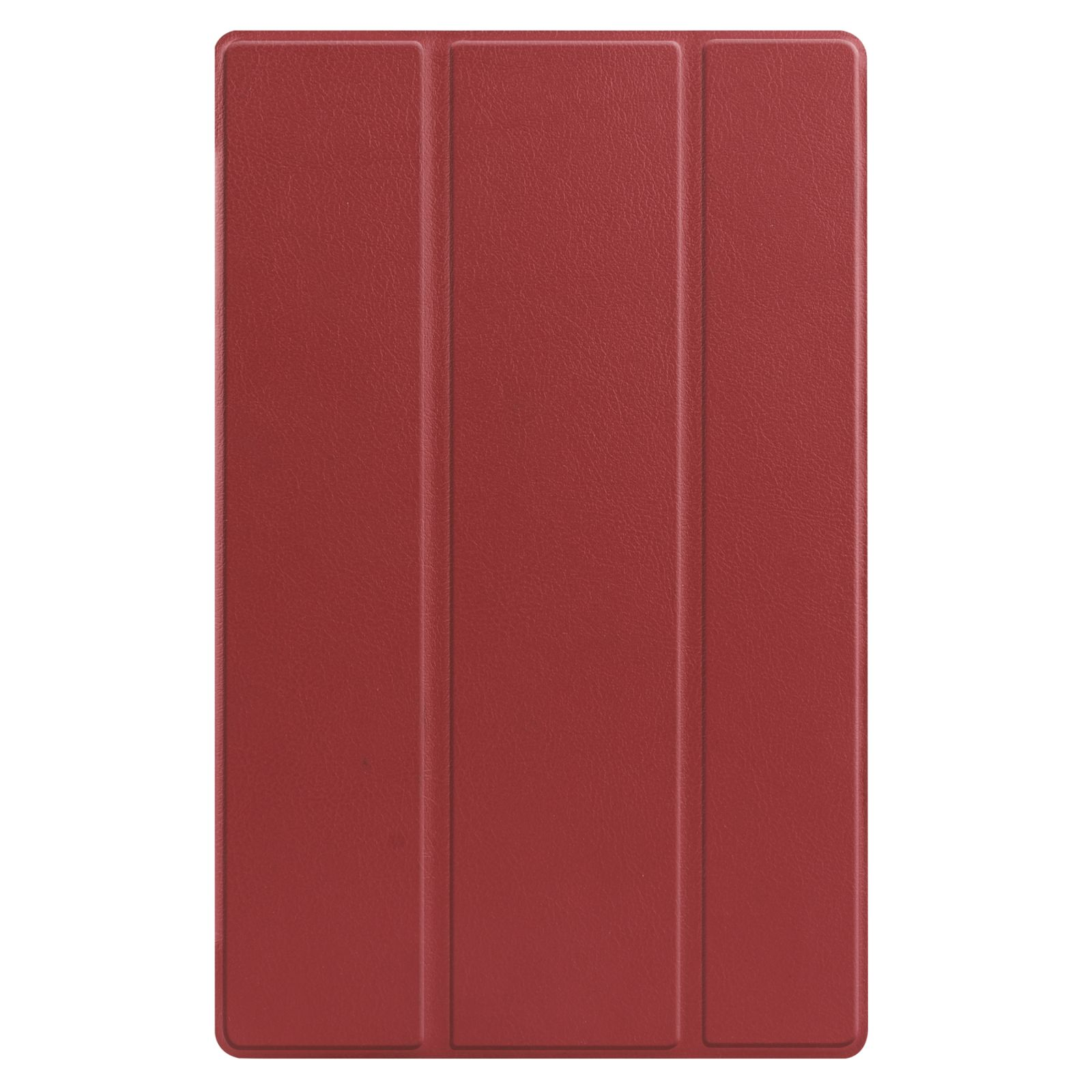 Rote Tablet-Hülle. Dreifach-Design. Einfacher Hintergrund.