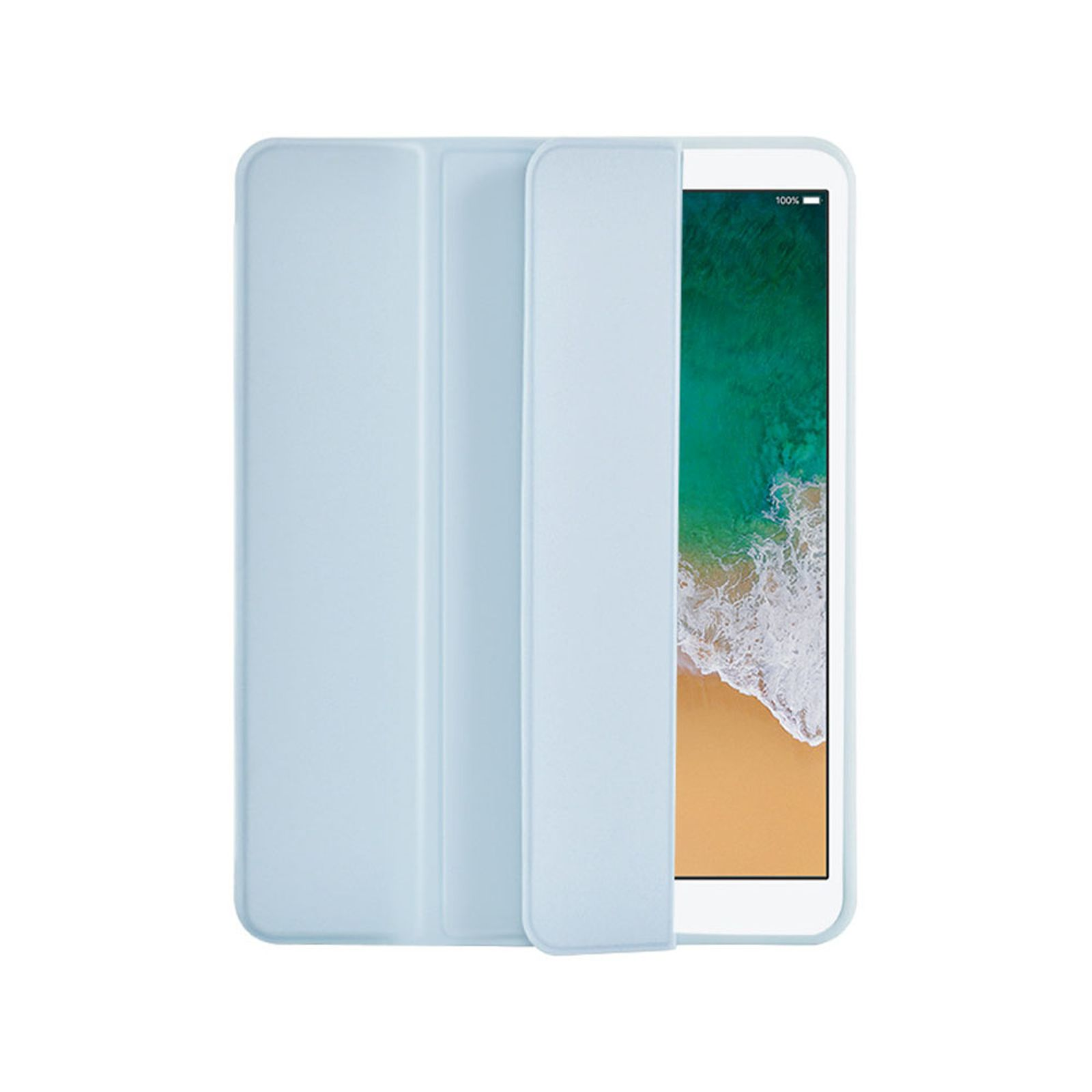 LOBWERK Hülle Schutzhülle Bookcover für 12.9 2020 Apple Hellblau Pro Kunststoff, iPad