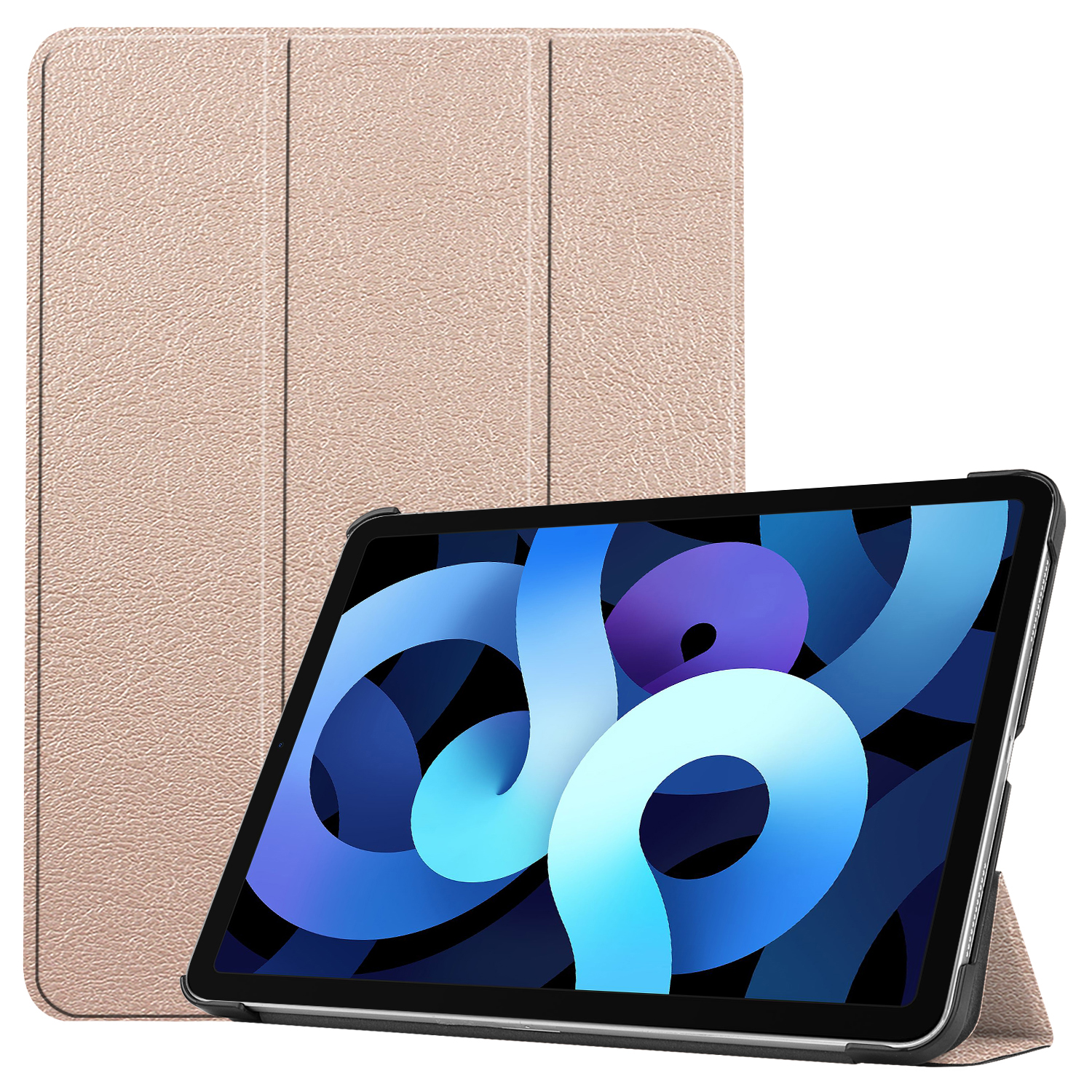 LOBWERK Hülle Schutzhülle 10.9 Ipad Zoll Air Generation 4 gold 2020/2022 Bookcover Apple für Kunstleder, 4