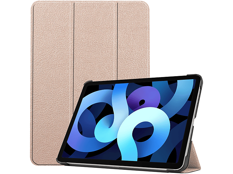 LOBWERK Hülle Schutzhülle Bookcover für Apple Ipad Air 4 2020/2022 4. Generation 10.9 Zoll Kunstleder, gold