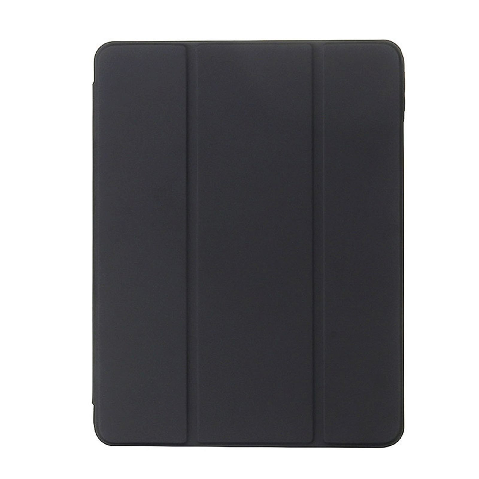 Eine geschlossene schwarze Tablet-Hülle mit glatter Oberfläche.
