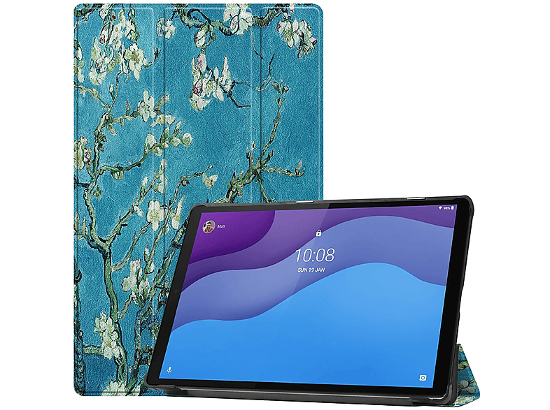 LOBWERK Hülle Schutzhülle Bookcover für Lenovo Tab M10 2nd 2020 TB-X306F TB-X306X 10.1 Zoll Kunstleder, Mehrfarbig