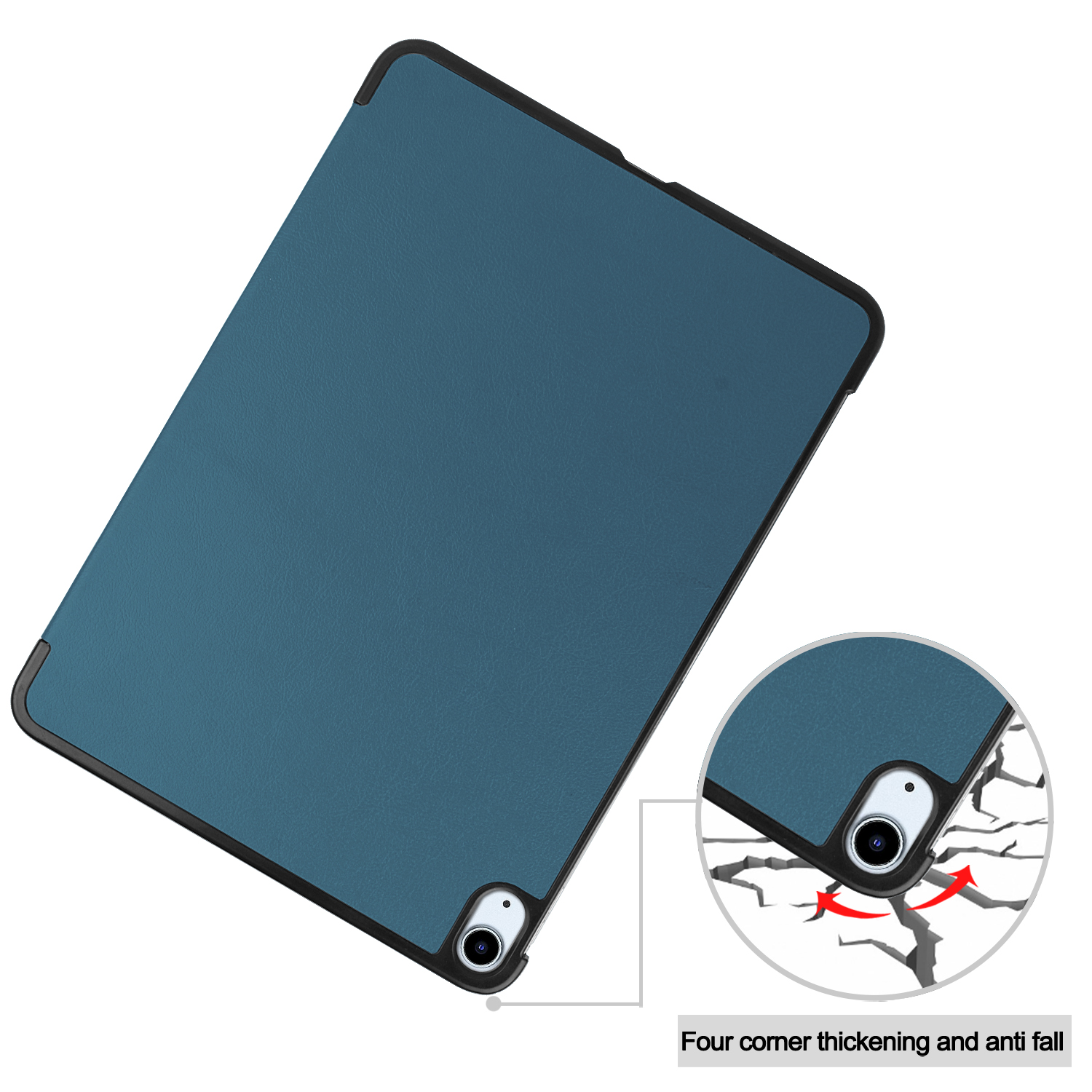 Ein Tablet in einer blauen Hülle. Die Hülle hat eine strukturierte Oberfläche mit Eckenschutz.