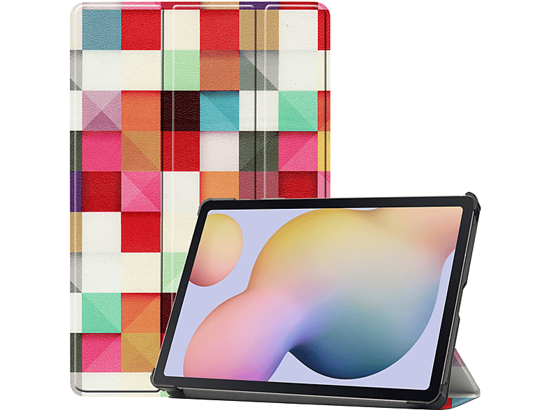 LOBWERK Hülle Schutzhülle Bookcover für Samsung Galaxy Tab S7 SM-T870/T875/X700 Kunstleder, Mehrfarbig