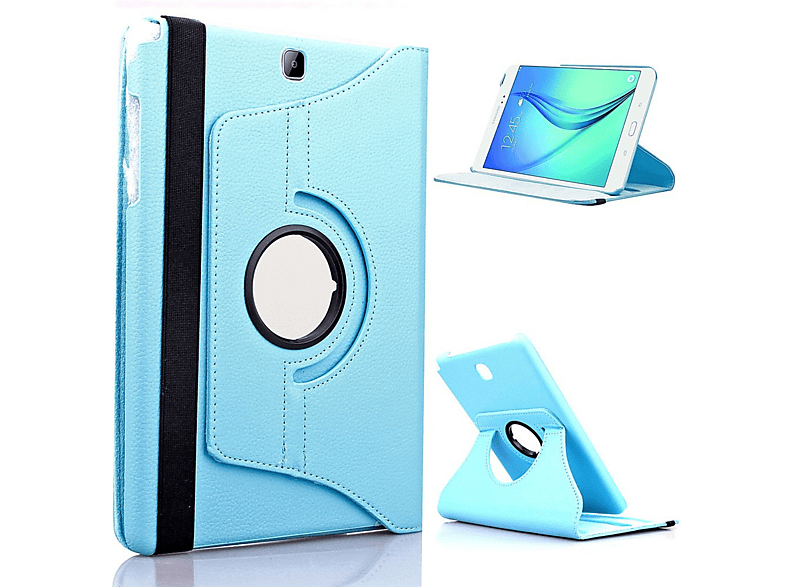 LOBWERK Hülle Schutzhülle Bookcover für Samsung Galaxy Tab S2 9.7 SM-T810 T815 9.7 Zoll Kunstleder, Hellblau