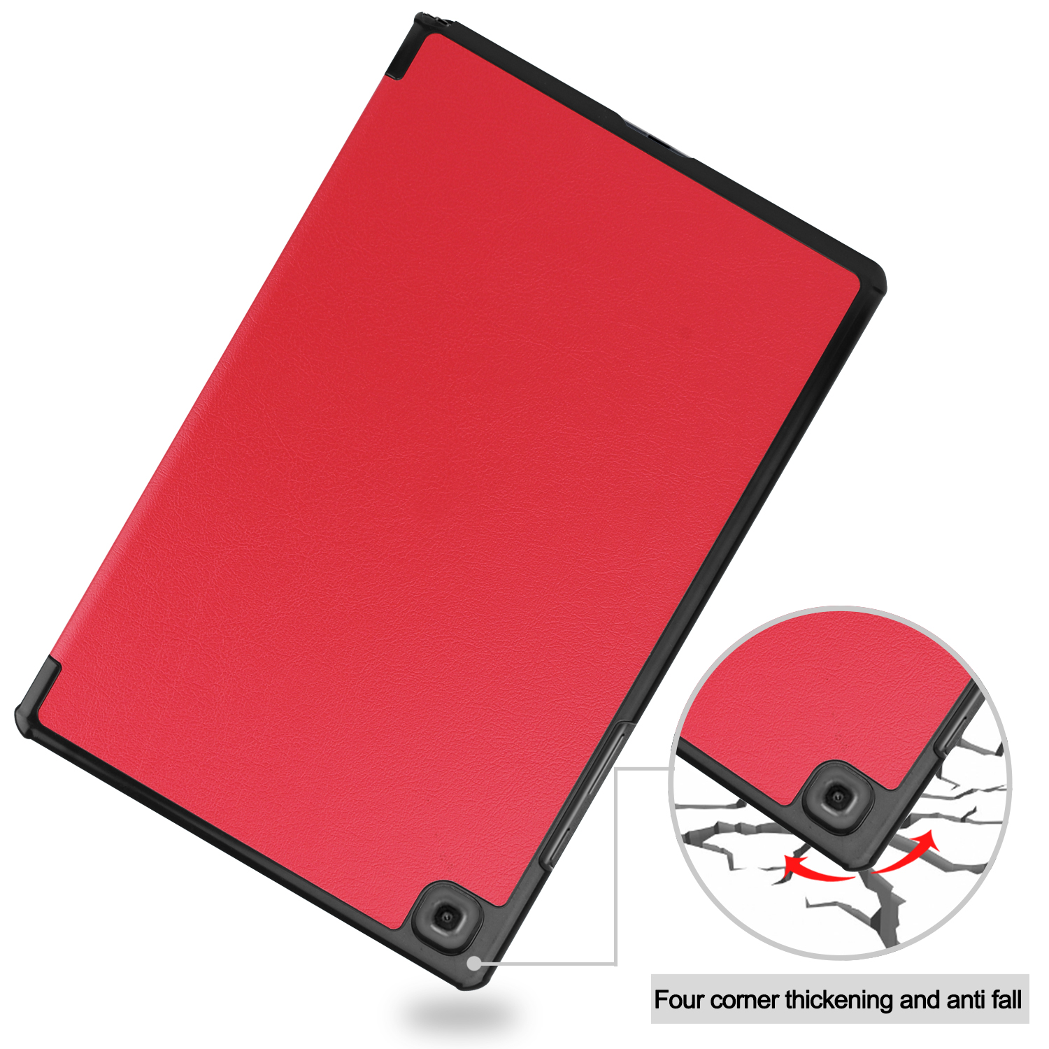 LOBWERK Hülle Schutzhülle A7 Bookcover Tab Kunstleder, für Rot Samsung Galaxy T505 SM-T500