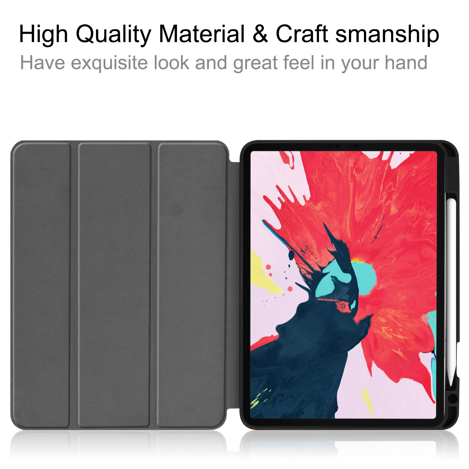 LOBWERK Hülle Schutzhülle Bookcover Grau Zoll 2020 iPad für Pro Kunstleder, 11 Apple
