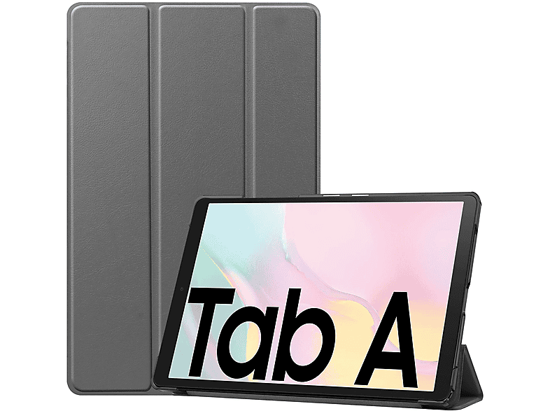 LOBWERK Hülle Schutzhülle Bookcover für Samsung Galaxy Tab A7 SM-T500 T505 Kunstleder, Grau