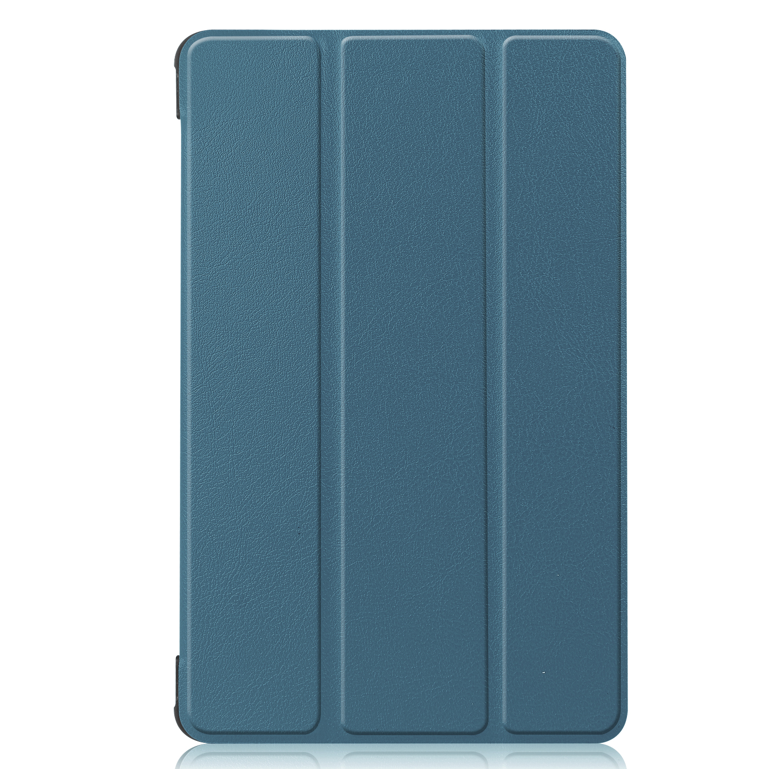 Eine blaue Tablet-Hülle mit drei vertikalen Falten.
