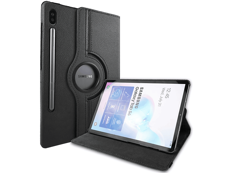 LOBWERK Hülle Schutzhülle Bookcover für Samsung Galaxy Tab S6 SM-T860 10.5 Zoll Kunstleder, Schwarz