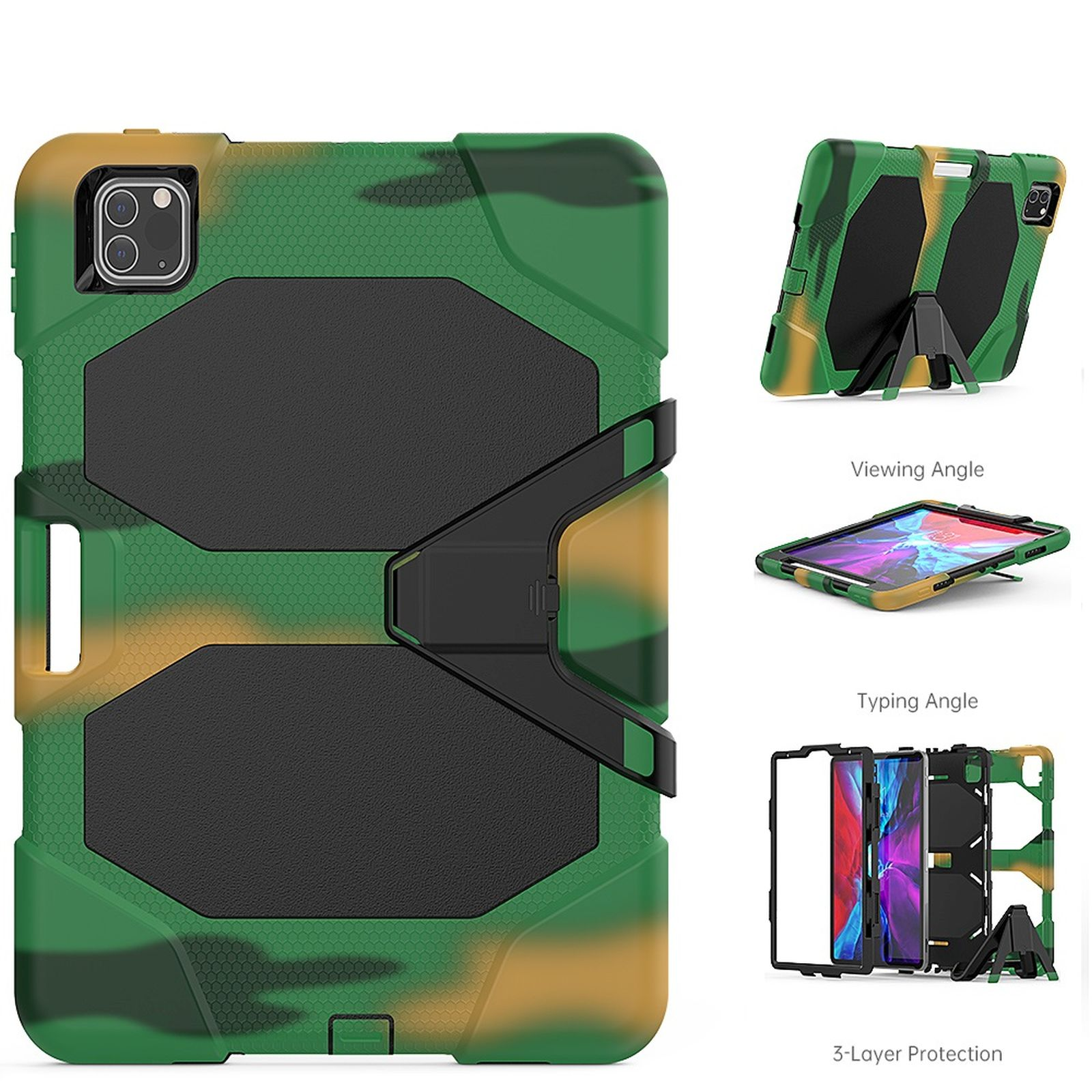 LOBWERK Hülle Schutzhülle Bookcover 11 Camouflage 11 Apple Kunststoff, Zoll iPad Pro 2020/2021/2022 für