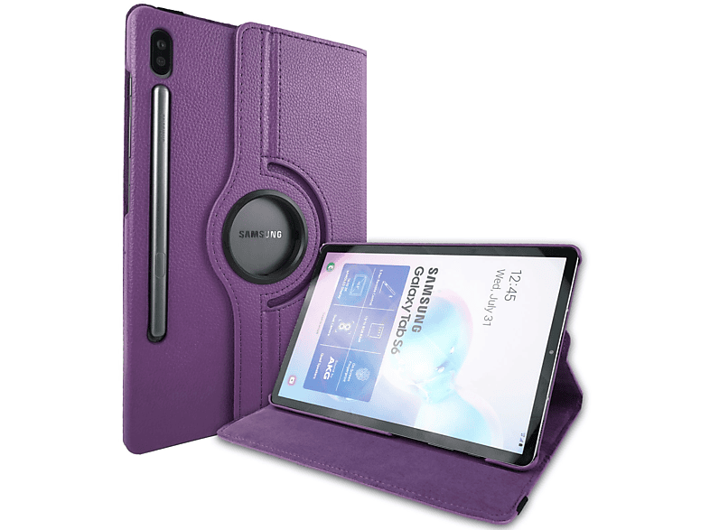 LOBWERK Hülle Schutzhülle Bookcover für Samsung Galaxy Tab S6 SM-T860 10.5 Zoll Kunstleder, Lila