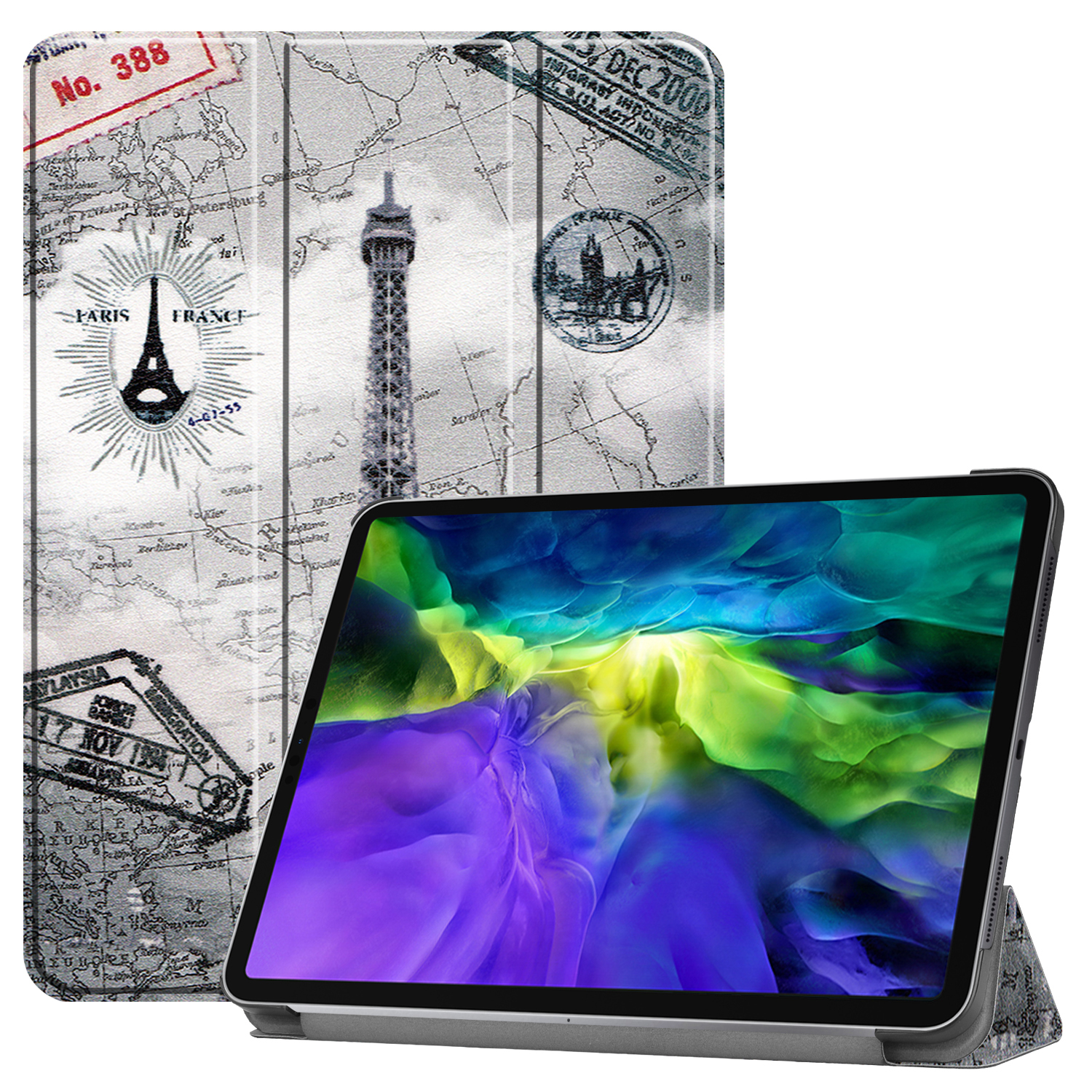 LOBWERK Hülle Apple für /2021/2022 Bookcover iPad 11 Pro Schutzhülle Mehrfarbig Zoll 11 Kunstleder, 2020