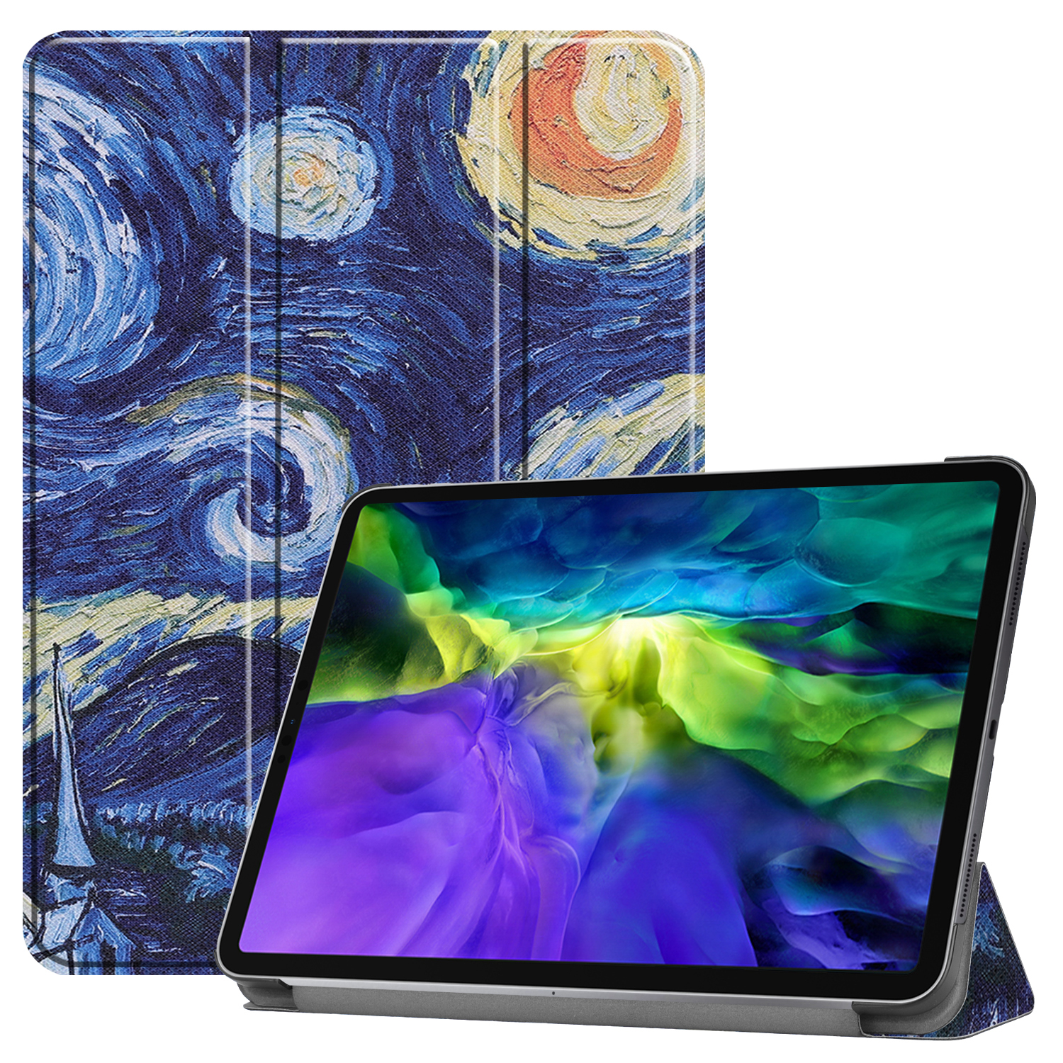 LOBWERK Hülle Schutzhülle 11 iPad 2020 11 /2021/2022 Bookcover Mehrfarbig Pro Zoll für Kunstleder, Apple