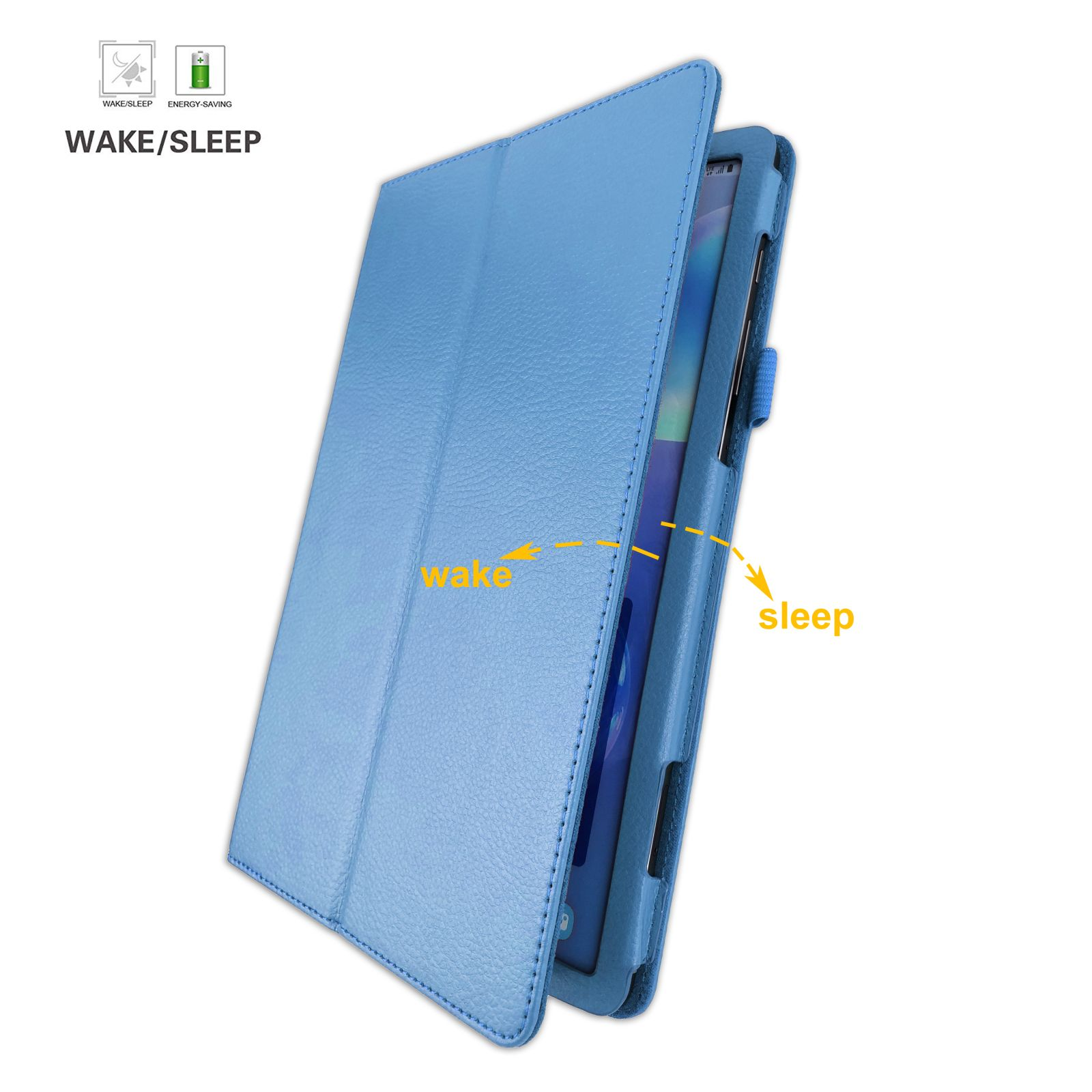 LOBWERK Hülle Samsung S6 Bookcover Zoll Kunstleder, Tab SM-T860 Hellblau Galaxy für 10.5 Schutzhülle