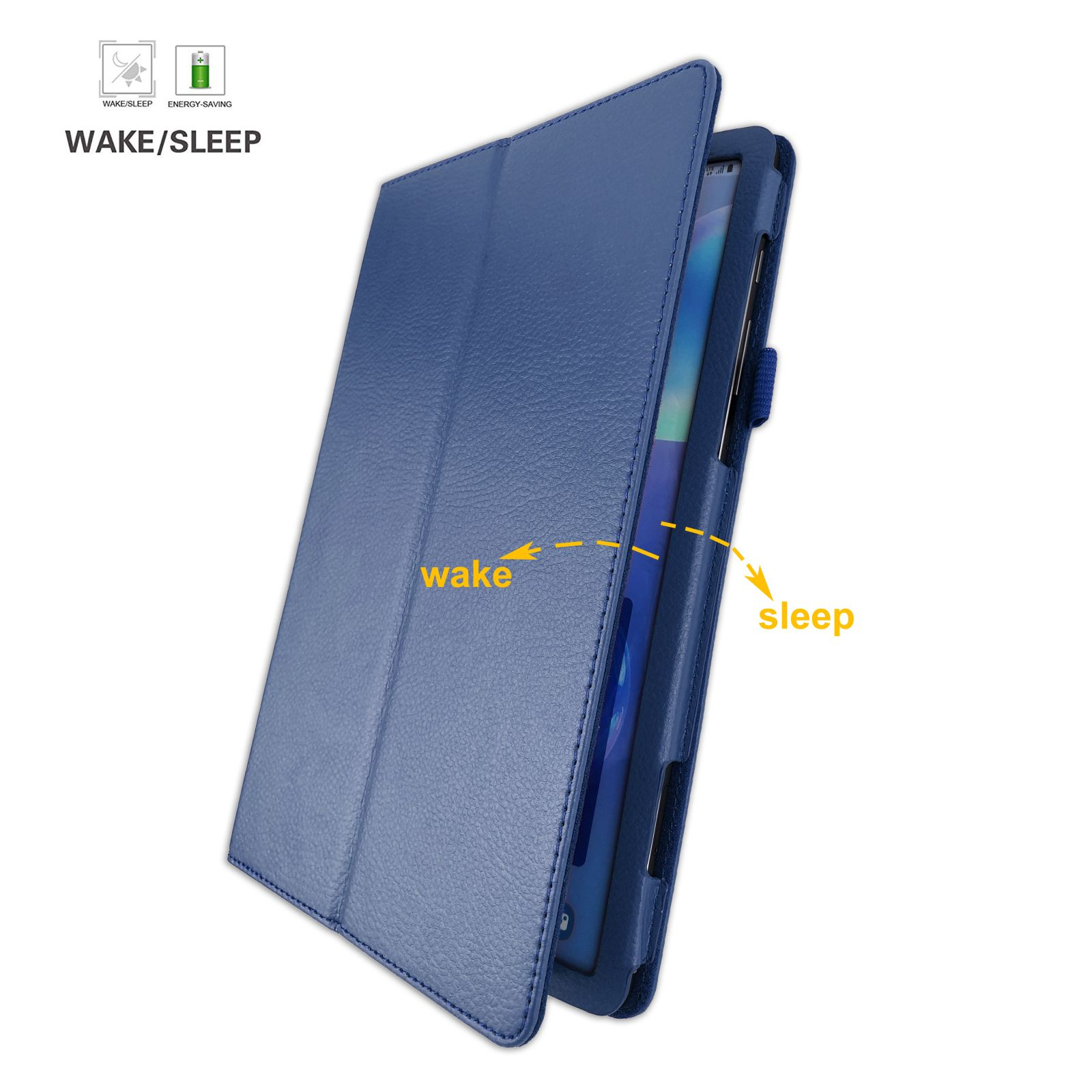 LOBWERK 2in1 für Blau (Schutzhülle Bookcover S6 Galaxy SM-T860 Kunstleder, Samsung 10.5 + Case SM-T865 Schutzglas) Tab Set