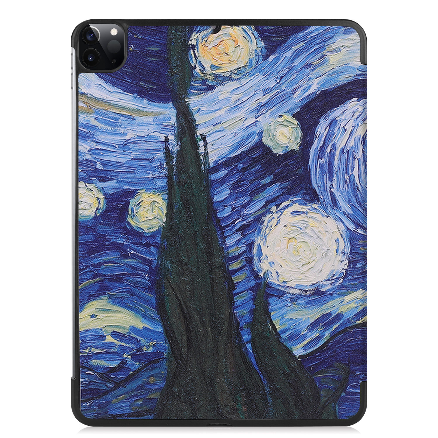 Tablethülle mit Van Goghs Sternennacht-Gemälde-Design.