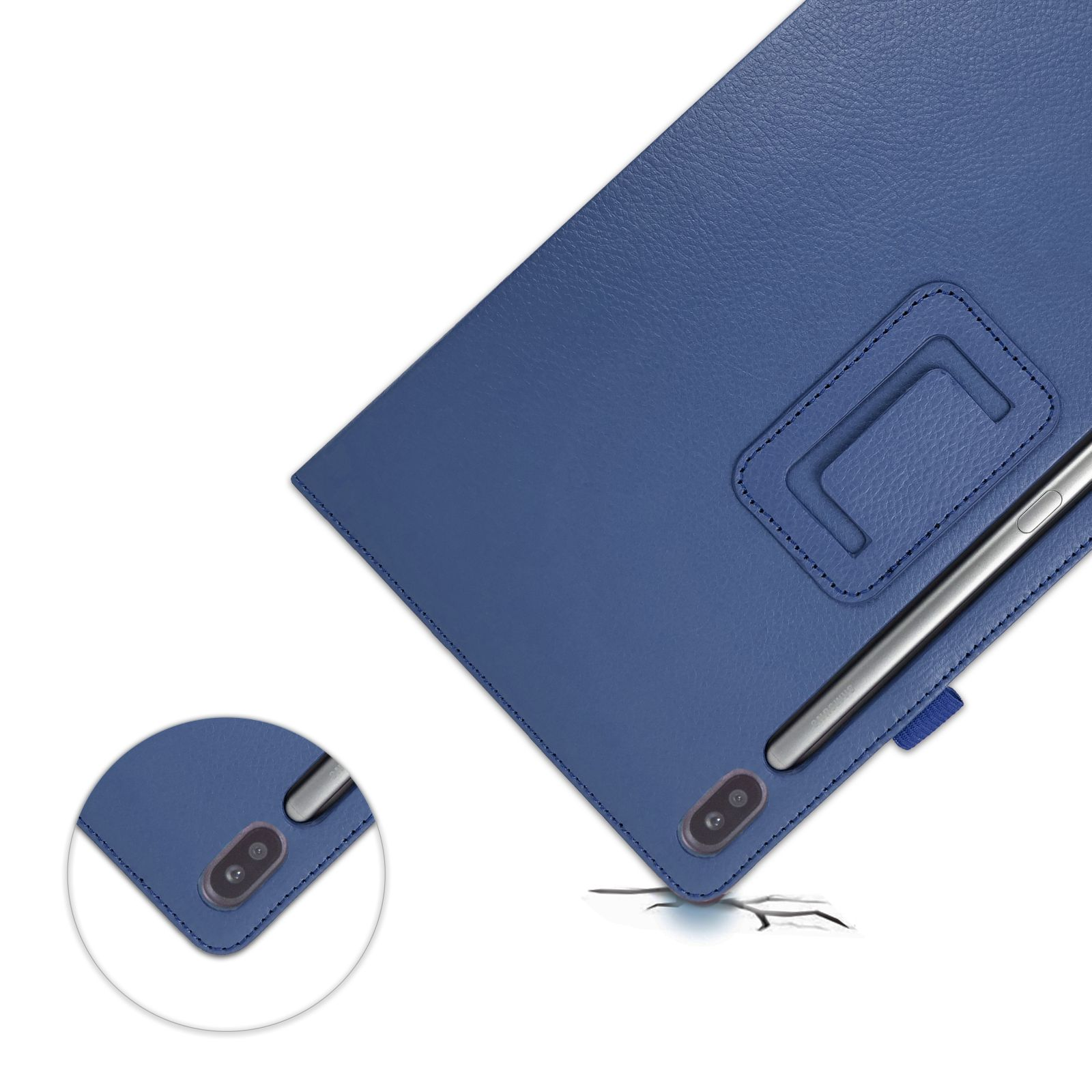 (Schutzhülle Tab + S6 SM-T860 Bookcover Kunstleder, Blau Set LOBWERK 2in1 Galaxy 10.5 für Schutzglas) SM-T865 Case Samsung