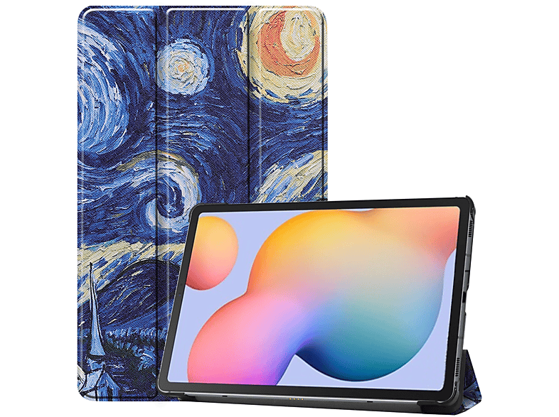 LOBWERK Hülle Schutzhülle Bookcover für Samsung Tab S6 Lite P610 P615 10,4 Zoll Kunstleder, Mehrfarbig