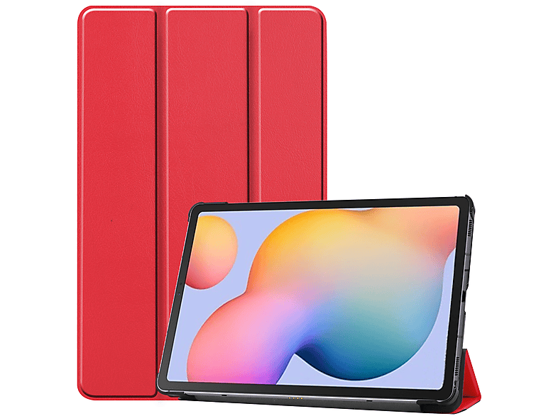 LOBWERK Hülle Schutzhülle Bookcover für Samsung Tab S6 Lite P610 P615 10,4 Zoll Kunstleder, Rot