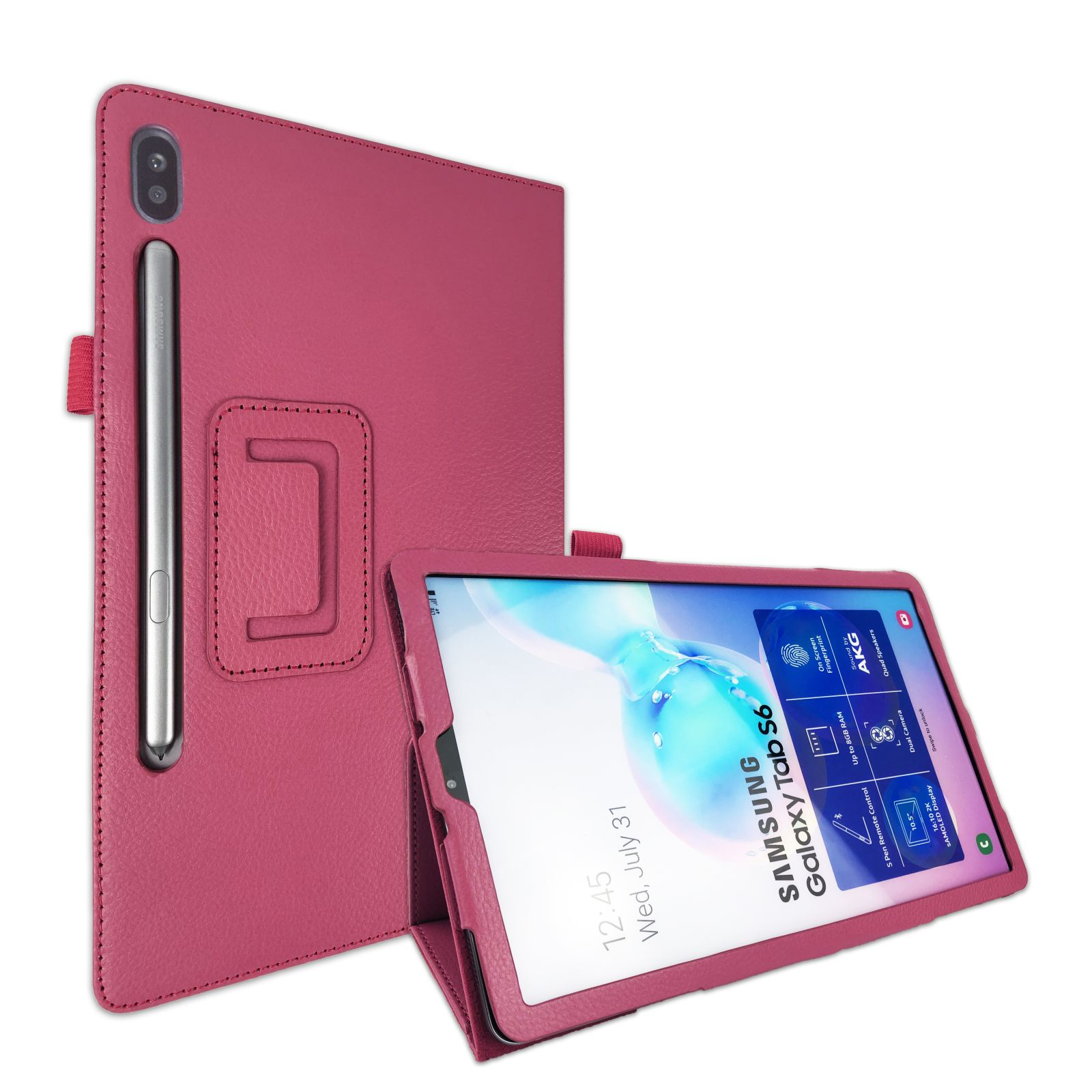 Pink Tab (Schutzhülle Case + 10.5 Bookcover Kunstleder, 2in1 Set Samsung S6 LOBWERK für Galaxy Schutzglas) SM-T865 SM-T860