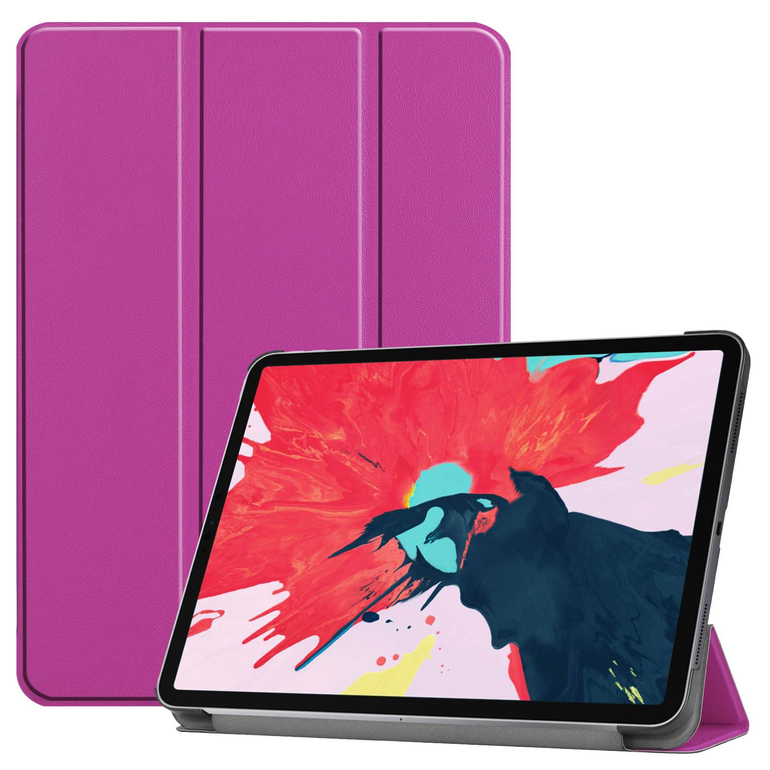 LOBWERK Hülle Schutzhülle iPad Kunstleder, Apple Bookcover 11 2020 Zoll /2021/2022 Lila für Pro 11