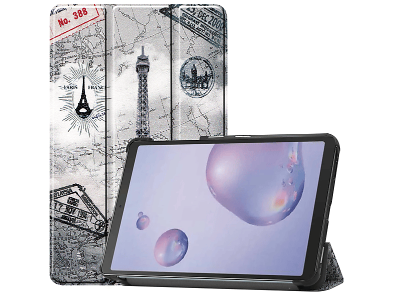 LOBWERK Hülle Schutzhülle Bookcover für Samsung Tab 2020 Mehrfarbig 8.4 T307 Galaxy A Kunstleder