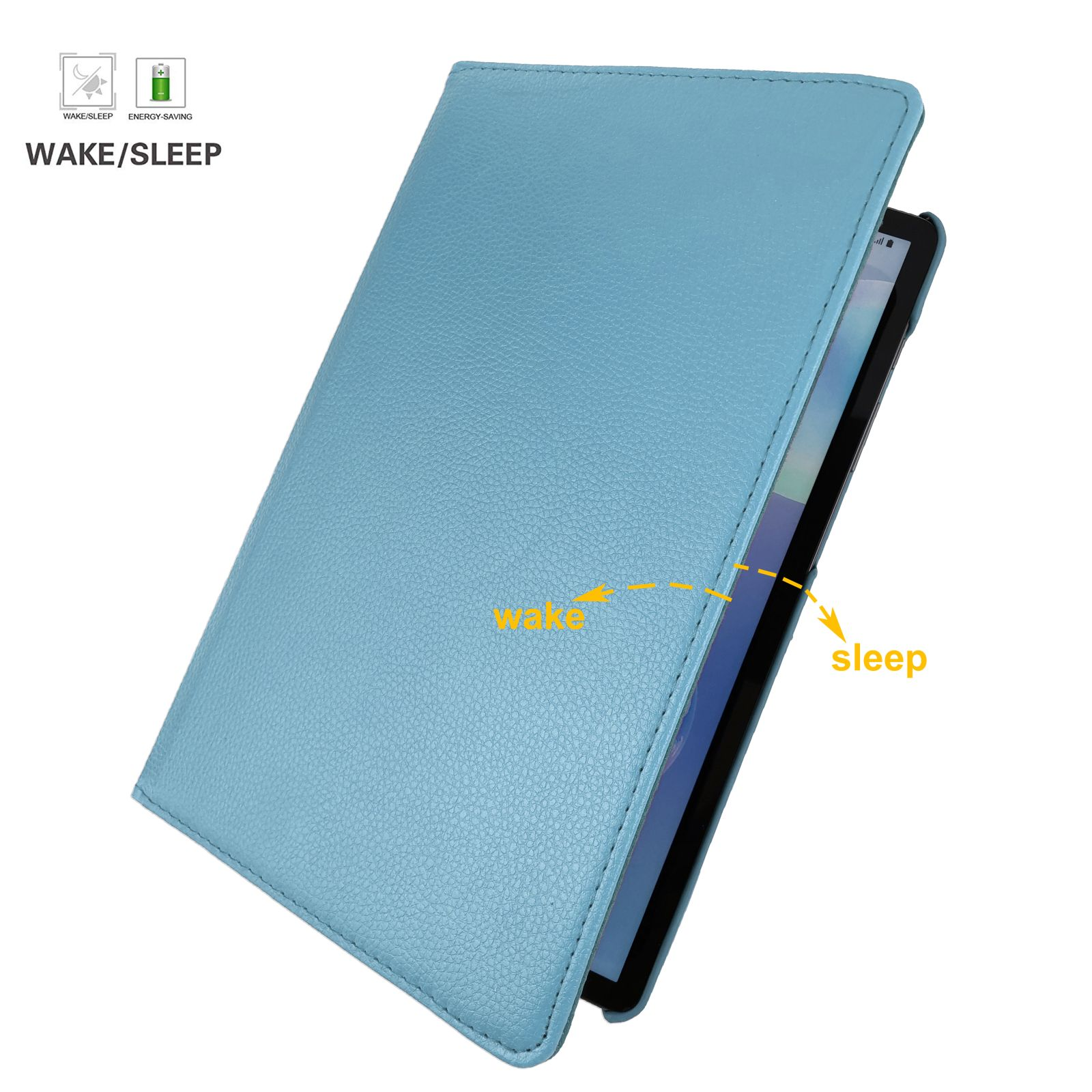 LOBWERK 2in1 S6 Case Samsung SM-T860 10.5 Hellblau + SM-T865 Kunstleder, Schutzglas) (Schutzhülle für Galaxy Tab Bookcover Set